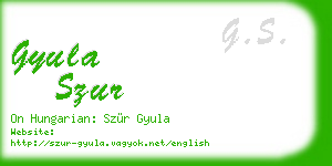 gyula szur business card